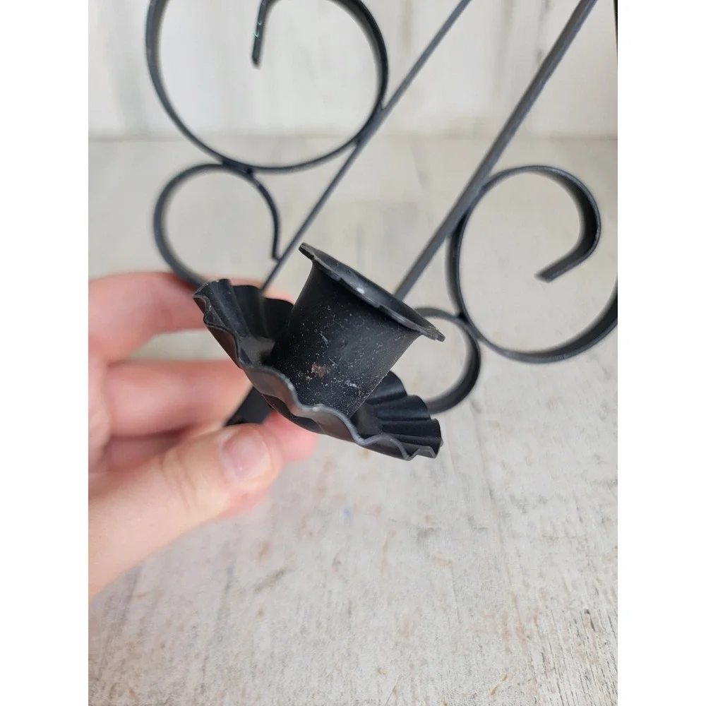 Hanging black candle stick holder wall home decor metal vintage Unique Home